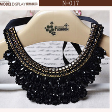 For Women,Fashion.Beautiful Gold Flowers Star Necklace Black Ribbon,Black False Collar Necklace Women Fashion Clothing Accessory 2024 - buy cheap