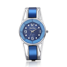 Fashion xinhua relógio com pulseira feminino, azul, luxuoso, mostrador de aço inoxidável, quartzo, relógios de pulso para mulheres, casual, presente 2024 - compre barato