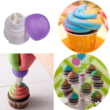 3 buraco tricolor bolo conversor de acoplador tubulação saco de confeiteiro bico de bolo de decoração para Cupcake Fondant KH169 2024 - compre barato