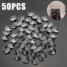 50PCS 14mm Crystal Glass Prisms Octagonal Beads Pendant Hanging Prisms For DIY Light Lamp Part Decoration 2024 - buy cheap