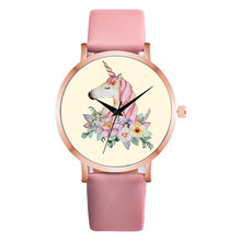 Fashion Cute Unicorn Animal Women Girl Leather Strap Watch  Analog Quartz Watch For Women relojes de mujer Montres Femme 2024 - buy cheap