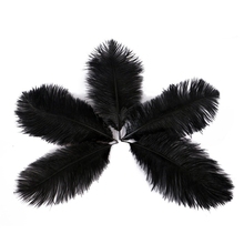 Hermosa pluma de avestruz, color negro, alta calidad, 8-10 pulgadas/20-25 cm para decoración de fiesta/boda 2024 - compra barato