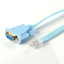 1.8m Network RJ45 Cat5 to 9pin RS232 DB9 Router Ethernet Adapter Flat Cable Blue 2024 - buy cheap