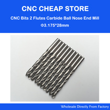 10pcs 1/8" Double / Two Flute Carbide CNC Router Bits Ball Nose Nosed End Mills 3.175*28mm Tools 2024 - buy cheap