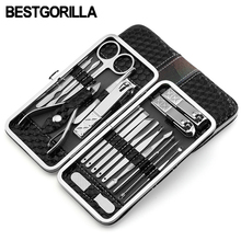 Top Quality 18pcs Manicure Set Stainless Steel Nail Clippers Set Nail Scissors Nail Manicure Pedicure Tools Nail Glitter Set 2024 - buy cheap