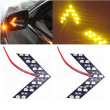 2x 14 SMD Yellow LED Arrow Panel For Car Rear View Mirror Indicator Turn Signal Light Auto Motorcycles LED Rearview Mirror Light 2024 - buy cheap