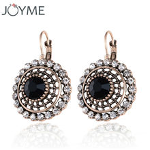 Joyme New Crystal Rhinestone Gem Clip On Earring For Women Retro Vintage Earring Flower Dangle Drop Wedding Earing 2024 - buy cheap