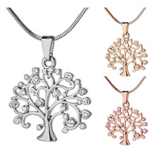 Womens Cubic Zirconia Necklace Bohemian Charm Tree Of Life Pendant Vintage Chain Long Necklace Ethnic Jewelry Shellhard 2024 - buy cheap