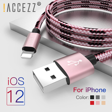 !ACCEZZ Nylon USB Cable For Apple Fast Charging Data Sync Cord For iPhone X 7 6 8 5 Plus XR XS MAX Mobile Phone Charger Cables 2024 - buy cheap