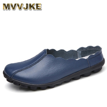 MVVJKE  2018 Spring women flats shoes women genuine leather shoes woman lazy loafers slip on ballet flats ballerines flats 2024 - buy cheap