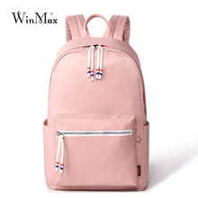 Женский нейлоновый водонепроницаемый рюкзак Winmax, школьная сумка Ulzzang в Корейском стиле преппи для подростков, большой розовый рюкзак 2024 - купить недорого