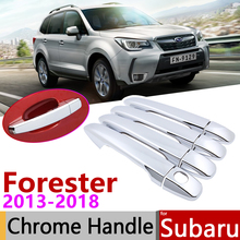 for Subaru Forester SJ 2013~2018 Chrome Exterior Door Handle Cover Car Accessories Stickers Trim Set 2014 2015 2016 2017 2024 - buy cheap