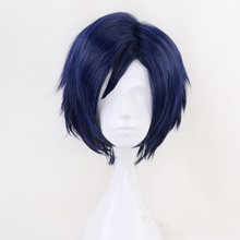 My Boku no Hero Academia Iida Tenya Short Blue 3/7 Styled Heat Resistant Cosplay Costume Wig + Wig Cap 2024 - buy cheap
