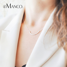 e-Manco Minimalist Arc Shape 925 Sterling Silver Pendants Necklaces For Women Fashion Jewelry Choker Necklace Gold Color Jewelry 2024 - buy cheap