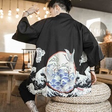 Kimono de moda japonesa para hombre, cárdigan de Karate, Kimono de Samurai asiático, Yukata, pijamas japoneses, FF2110, 2019 2024 - compra barato