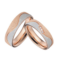 Alliance marriage men and women wedding rings for couple Rose Gold filled Emery stainless steel finger ring Jewelry 2020 2024 - buy cheap