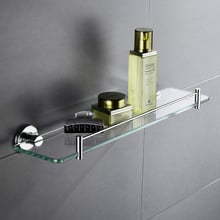 High Quality Glass Shelf Bathroom Kitchen Shelf Single Tier Wall Mount Shower Caddy Bath Basket SUS 304 Stainless Steel 2024 - buy cheap