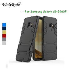 Capa de plástico + suporte de silicone para samsung galaxy s9, capa anti-queda, samsung galaxy s9 g9600, 5.8" 2024 - compre barato