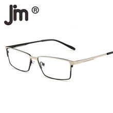 JM Não-Prescrição Óptica Óculos de Metal Frame Da Mola Da Dobradiça RX-able Óculos Homens Lente Clara 2024 - compre barato