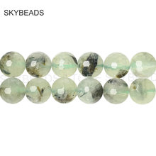 Healing Crystal Quartz Beads in Bulk Wholesale Faceted Natural Green Prehnite Semi Precious Stone Round 10 12mm Spacer Beads 2024 - buy cheap