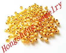 1000/PCS 4mm gold Color copper Stardust  Round Beads Spacer beads jewelry Finding, Free shipping!!! 2024 - buy cheap