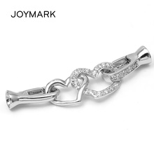 JOYMARK 925 пробы Серебряная циркониевая панель, фоторазъем с застежкой-карабином, коннектор, застежка-коннектор 2024 - купить недорого