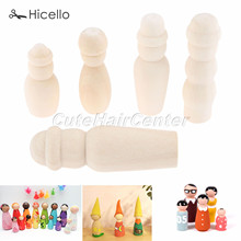 5pcs Peg Dolls Wooden People Unpainted Blank Wood Figurines Montessori Toys creative natural Kid Wedding Home Decoration Hicello 2024 - buy cheap