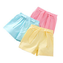 2019 Girls BowKnot Shorts Summer Children's Clothes For Kids Cotton Loose Short Pants Candy Color Shorts Casual Kids Clothes 2024 - buy cheap