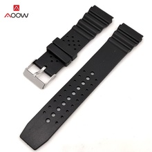 AOOW Generic Watchband Silicone Rubber Watch Strap Bands Waterproof Sport Straps 18mm 20mm 22mm Watches Belt 2024 - buy cheap