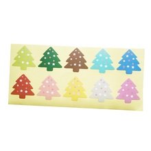 100Pcs/lot New Colourful Christmas Tree Theme Sealing Sticker/DIY Gifts Baking Decoration Packaging Label Multifunction 2024 - buy cheap