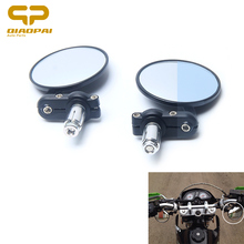 Retrovisor universal para motocicletas, espelho retrovisor de 3 "redondo 1/4" de alumínio para moto espelho lateral modificado retrô dobrável preto 2024 - compre barato