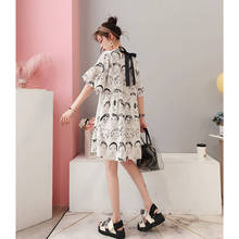 Women Elegant Cartoon Prinnt Dress short sleeve O neck female casual fashion chic dresses vestidos 2019 Harajuku Kawaii Dress 2024 - buy cheap