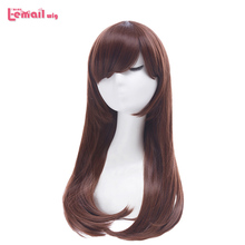 L-email wig Game OW D.Va Cosplay Wigs DVA Cosplay Brown Wig Heat Resistant Synthetic Hair Women Game Cosplay Wig Halloween 2024 - buy cheap