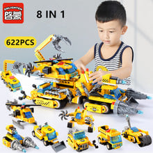 622Pcs Enlighten Construction City Engineering Chariot Model Building Blocks Brinquedos Bricks Educational Toys for Children 2024 - buy cheap