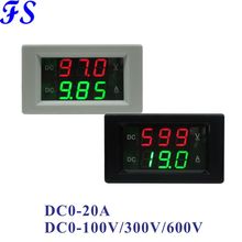 DC 0-100V 300V 600V Digital Voltmeter Ammeter DC 20A Voltage Current Meter  Volt Amp Panel Meter 0.39'' LED Voltmetre Amp Tester 2024 - buy cheap