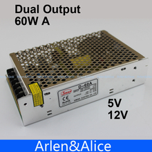 D 60W A Dual output 5V 12V Switching power supply AC to DC DC4A DC3A 2024 - buy cheap