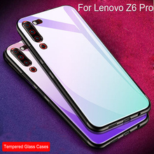 Blue Color Slim Silicone Case For Lenovo Z6 Pro Gradient Tempered glass Hard Back cover For Lenovo Z 6 Pro Cases Shell z6 Z6Pro 2024 - buy cheap
