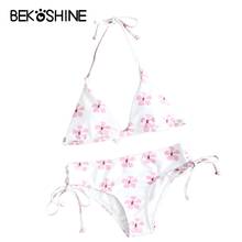 BEKOSHINE Print Bikini Set Bathing Suit Swimsuit Flower Bandage High Waist Swimwear Women 2018 Bikini New Beach Wear 2024 - buy cheap