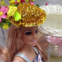 100 piunids/lote al por mayor de moda muñeca sombreros lentejuelas Mini DIY 1/6 accesorios de muñeca 2024 - compra barato