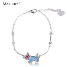 Madrry-Pulseras de cobre con diseño del zodiaco para mujer, niña y niño, pulsera femenina de hueso, Circonia cúbica azul y rosa, accesorios para muñeca 2024 - compra barato