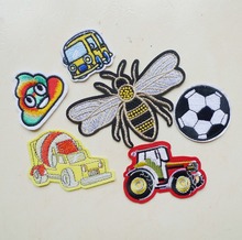 1 Pcs Cute Bee Football Car Embroidery Iron On Patches For Clothing Jeans Applique Dress Hat Stripe Sticker Transfer DIY Badges 2024 - buy cheap