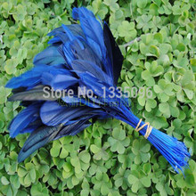 100 PCS/lots of DIY 5 to7 inches / 12 to 18 cm blue feathers most chicken feather feather flat jewelry wholesale 2024 - buy cheap