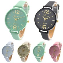 Casual Fashion Geneva Women Faux Leather Analog Quartz Wrist Watch dropshipping 2024 - buy cheap