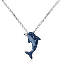 KOFSAC nueva moda 925 collares de plata para mujer joyería exquisita circón lindo Delfín Azul Mujer Accesorios del Día de San Valentín 2024 - compra barato