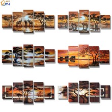 African Landscape Canvas Art  Handmade Modern Abstract Oil Painting On Canvas Wall Art Gift Home Decoration No Framed  JYJLV237 2024 - buy cheap