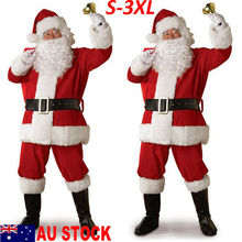 5PCS Christmas Santa Claus Costume Fancy Dress Adult Suits Cosplay Outfits S-3XL 2024 - buy cheap