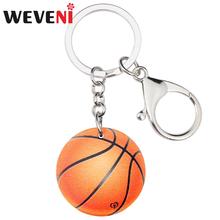 WEVENI Acrylic Funny Basketball Key Chain Keychains Fashion Novelty Jewelry For Women Girls Teens Gift Bag Car Decoration 2024 - buy cheap