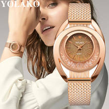 Yolako relógio feminino quartz de plástico, pulseira de couro, analógico feminino 2024 - compre barato