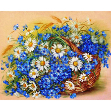5D DIY Diamante Kit Pintura Ponto Cruz cesta flor Azul Mosaico de Diamantes Bordados Broca Quadrado Artesanato Decoração Da Casa de Artesanato 2024 - compre barato