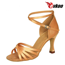 Evkoodance Woman Satin Latin Tango Salsa Dance Shoes 7cm Heel Four Color Latin Ballroom Dance Shoes Free Shipping Evkoo-029 2024 - buy cheap